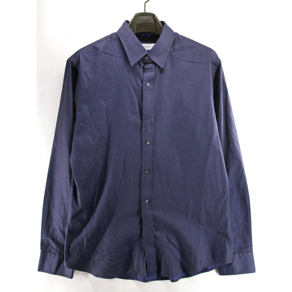 Teddy Stratford Shirt Mens 5 XL Navy Purple Diamonds 100% Cotton Button Up Zip